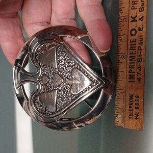 2004 Silver Tone Spade Belt Buckle